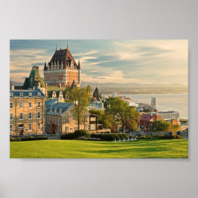 Poster Cidade do Quebec - Canadá estilizada (Frente)