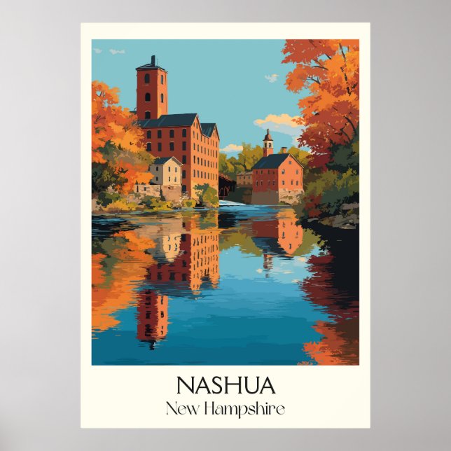 Poster Cidade Fabril de Nashua New Hampshire (Frente)