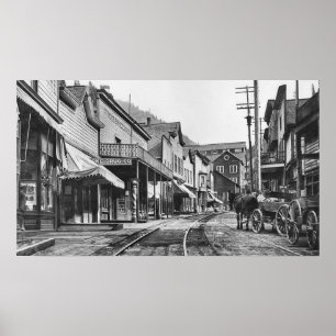 Pôster Cidade fantasma de Mainstreet Burke - Idaho