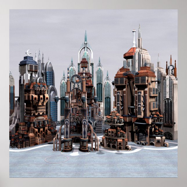 Pôster Cidade Futurística (Frente)