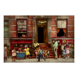 Pôster Cidade - Harlem NY - Vida na escada de entrada 193