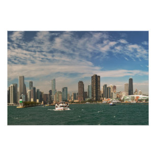 Pôster Cidade - Horizonte de Chicago & The Navy Pier