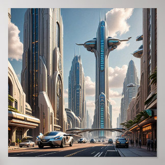 Poster Cidade Moderna Futurística