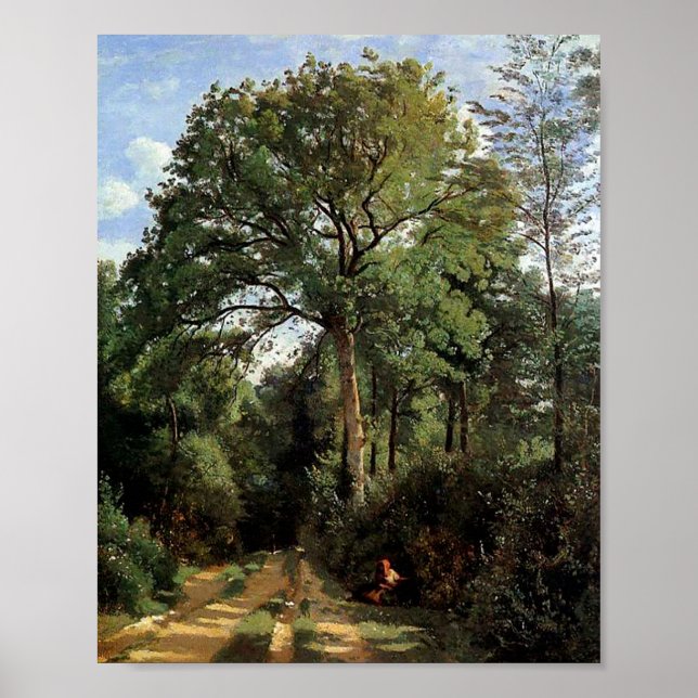 Poster Cidade na borda de Jean-Baptiste Camille Corot (Frente)