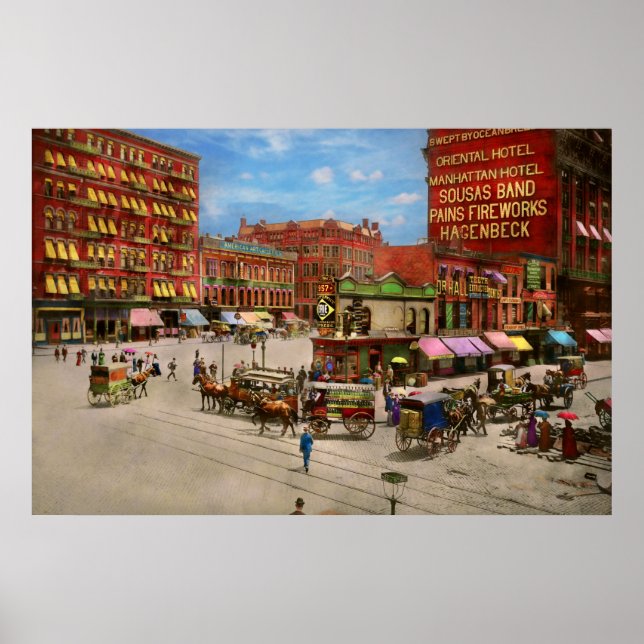 Poster Cidade - NY - O futuro local do Flatiron 1890 (Frente)