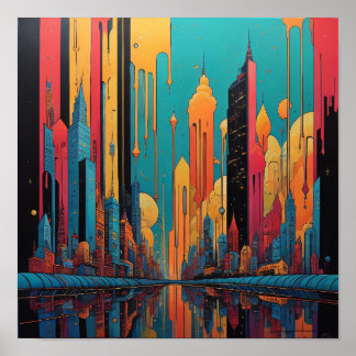 Poster Cidade psicodélica