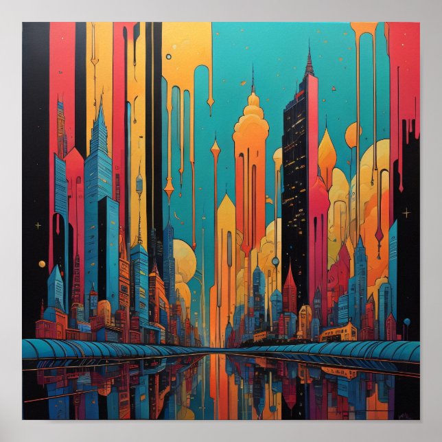 Poster Cidade psicodélica (Frente)