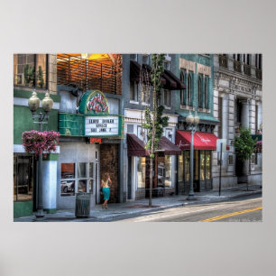 Poster Cidade - Roanoke, VA - Descendo uma rua fina