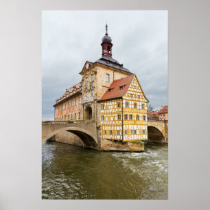 Poster Cidade velha Halll em Bamberga em Alemanha