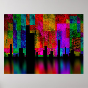 Pôster Cidade Vibrance da cor