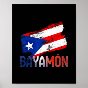 Poster Cidade Yamón Porto Rico Bandeira Raízes Vintage Bo