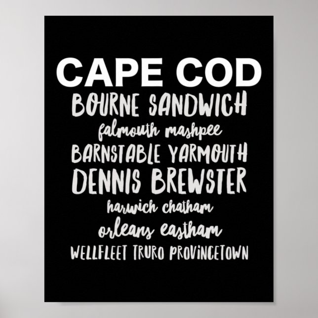 Poster Cidades de Cape Cod Provincetown Rnstable Bourne D (Frente)