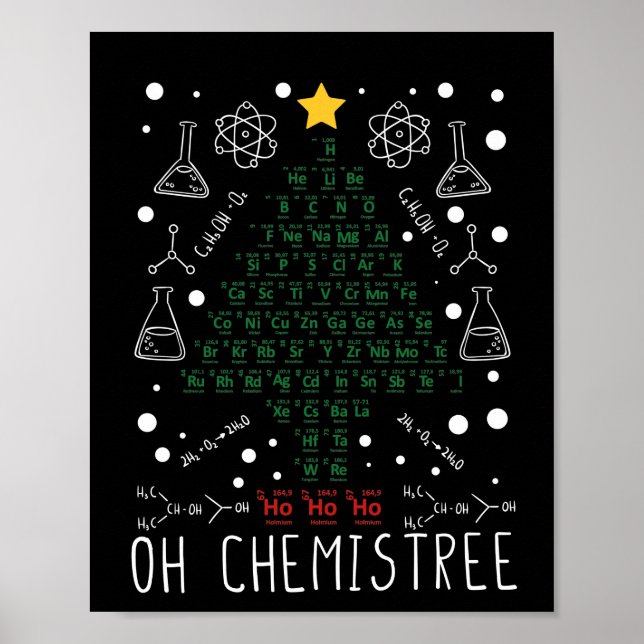 Poster Ciência Árvore de Natal Química Engraçada Química (Frente)