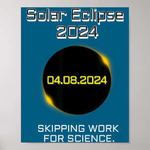Poster Ciência Divertida do Eclipse Solar para Faltar ao