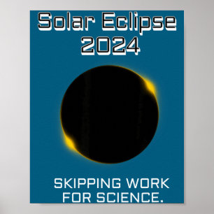 Poster Ciência Divertida do Eclipse Solar para Faltar ao 