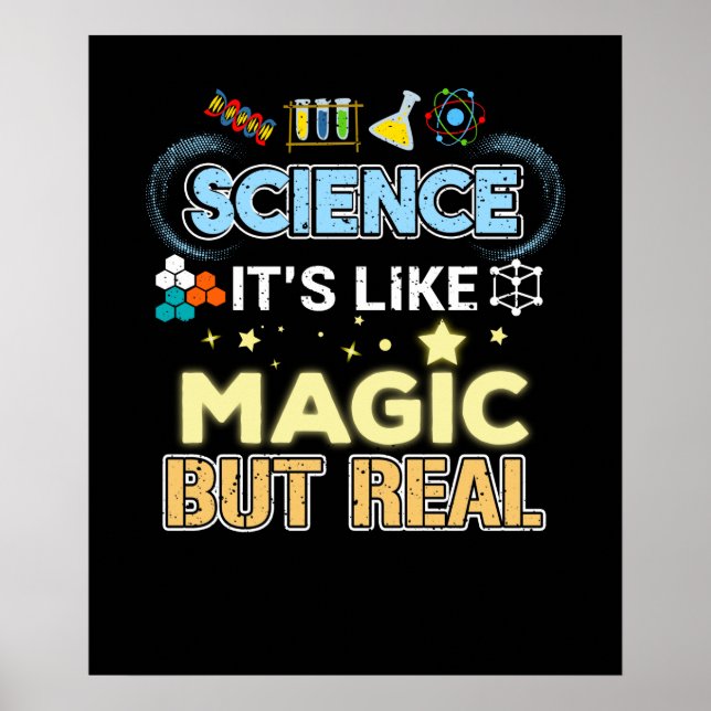 Poster Ciência É Como Magia, Mas Cientista Gentil. (Frente)