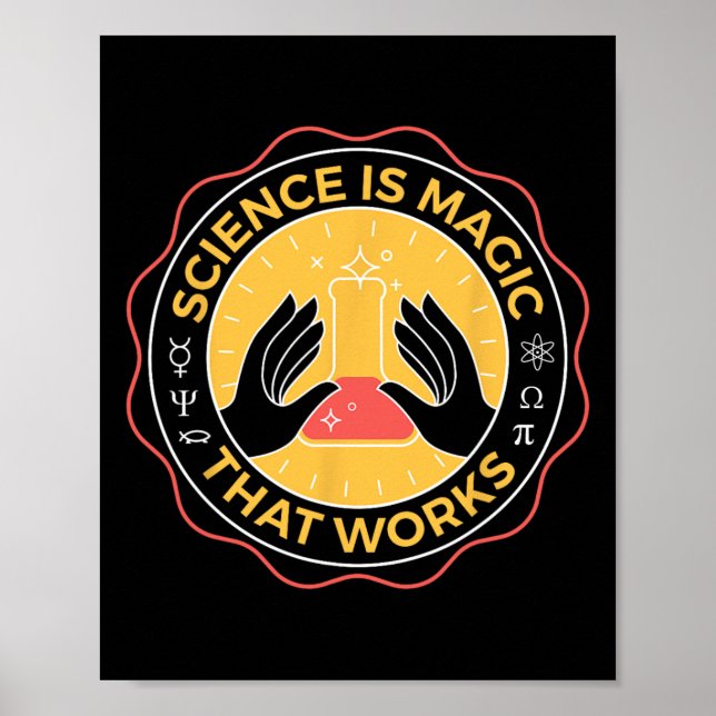 Poster Ciência é magia que funciona com ciência (Frente)