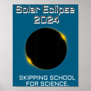 Poster Ciência engraçada da escola que pula eclipse solar