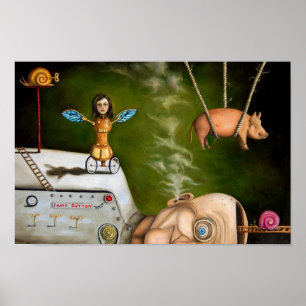 Pôster ciência estranha - a fábrica de robô