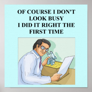 Pôster cientista esperto eficiente