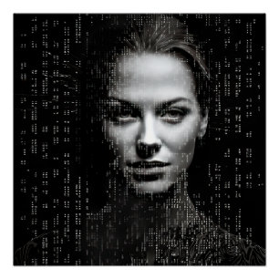 Pôster Cientista Mulher ASCII