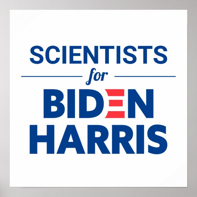 Poster Cientistas do Texto Personalizado de Biden Harris (Frente)