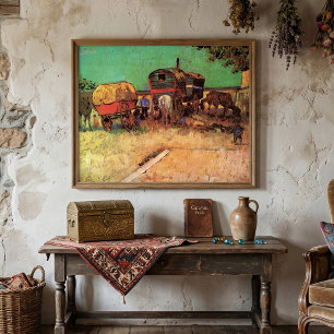 Pôster Ciganos com Caravanas por Vincent van Gogh