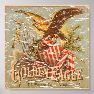 Pôster Cigarro De Águia ouro 1900 - em dificuldades