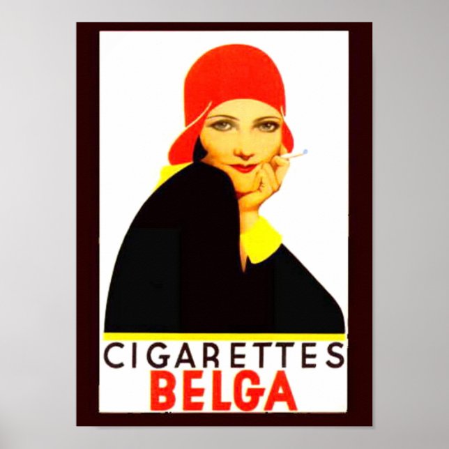 Pôster Cigarros Belga Vintage Ad (Frente)