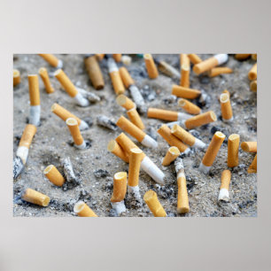 Pôster Cigarros em cinzeiro externo