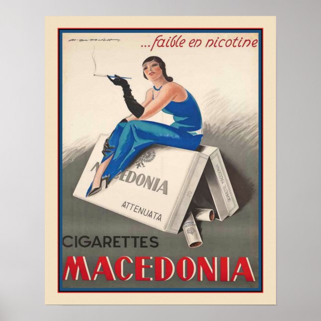 Poster Cigarros Marcello Dudovich Macedônia, de 1920 (Frente)