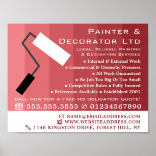 Poster Cilindro de Ombre e Tinta Rosa, Pintor e Decorador