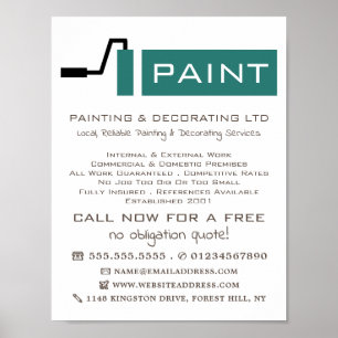 Poster Cilindro de pintura em teares, Painter e decorador
