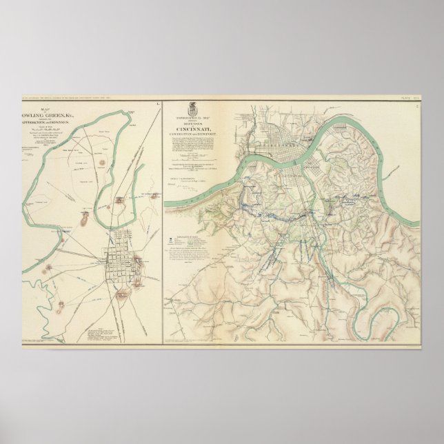 Pôster Cincinnati, Covington, Newport (Frente)