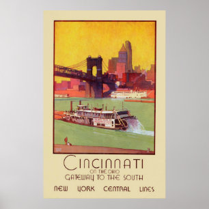 Pôster Cincinnati na entrada de Ohio ao sul