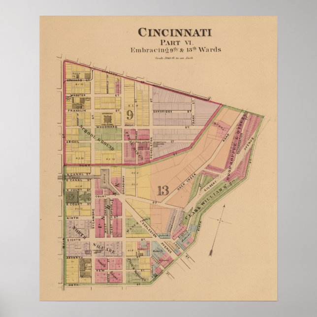 Pôster Cincinnati, Ohio 8 (Frente)