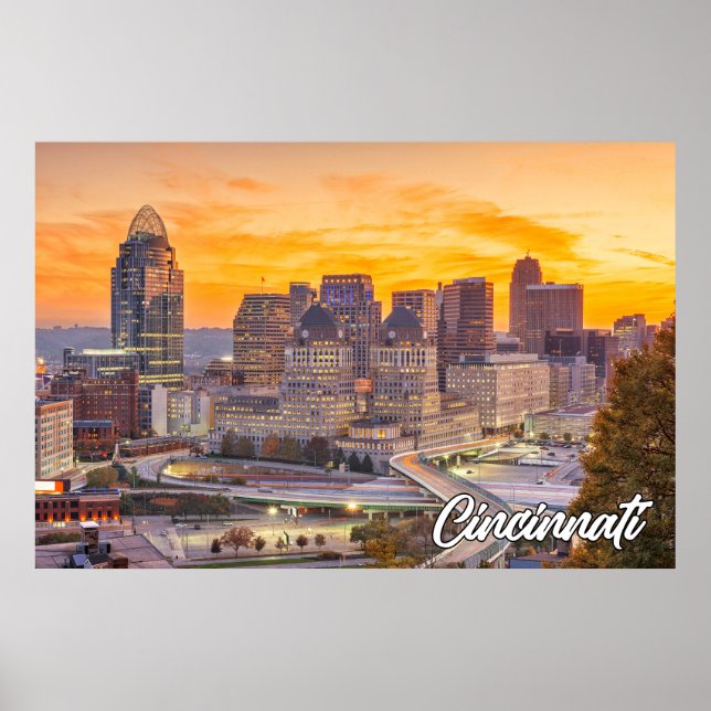 Poster Cincinnati, Ohio, EUA (Frente)