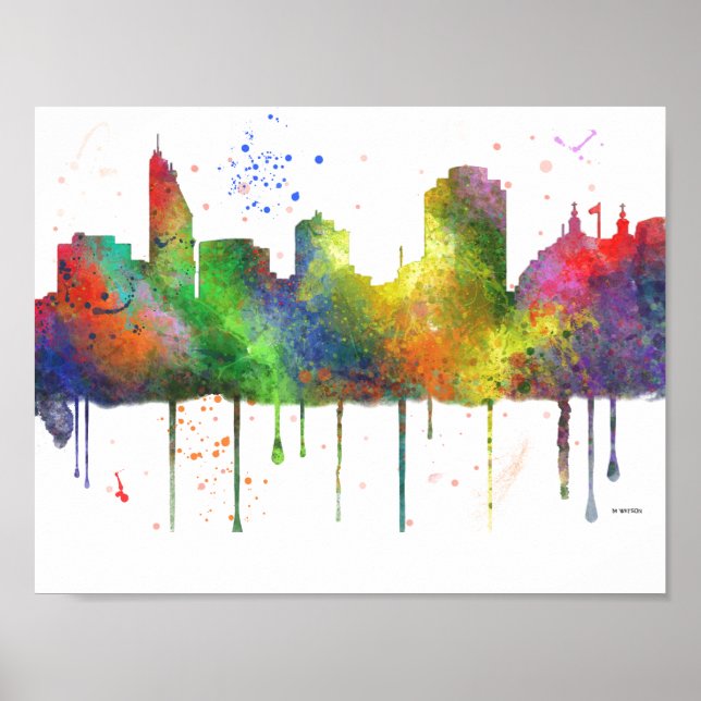PÔSTER CINCINNATI OHIO SKYLINE (Frente)