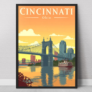 Poster Cincinnati Ohio Vintage