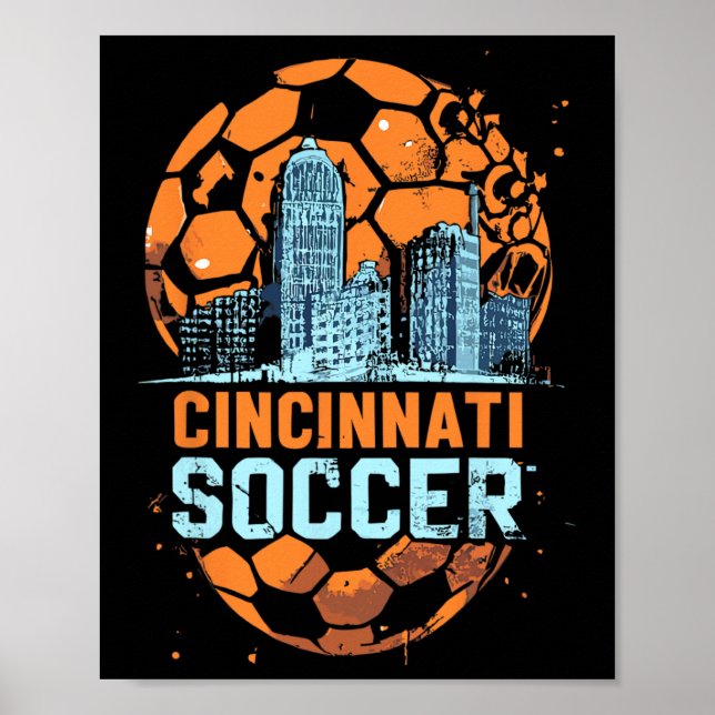 Poster Cincinnati Soccer City Skyline Cool Cincy 513  (Frente)