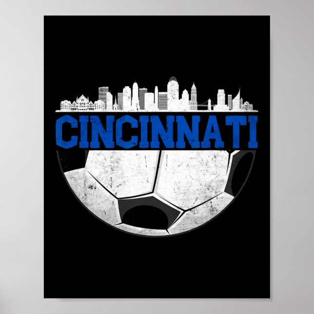 Poster Cincinnati Soccer Distressed Cincy nati  (Frente)