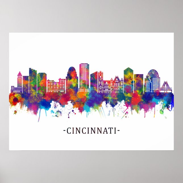 Poster Cincinnati USA Skyline (Frente)