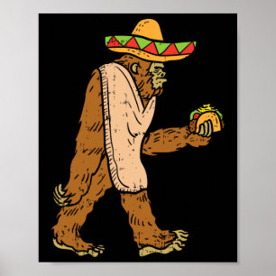 Poster Cinco de Diversão do Quadrado Sombrero Taco El Squ