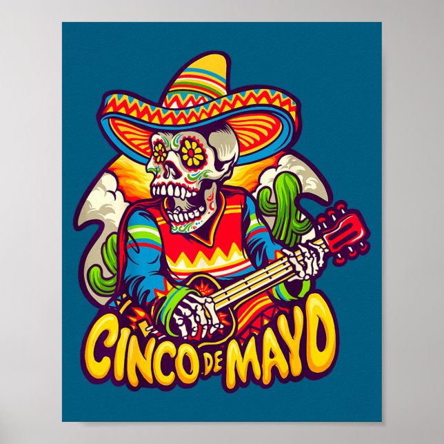 Poster Cinco de drinko engraçado cinco de mayo festa bebe (Frente)