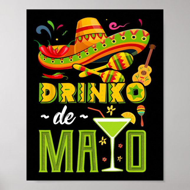Poster Cinco De Drinko Fiesta Mexicano Cinco de Mayo (Frente)