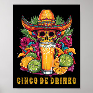 Poster Cinco De Drinko Funny Cinco De Mayo Bebendo Do Par