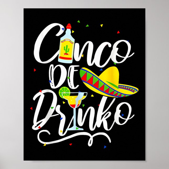 Poster Cinco De Drinko Funny Cinco De Mayo Men Women 5 De (Frente)