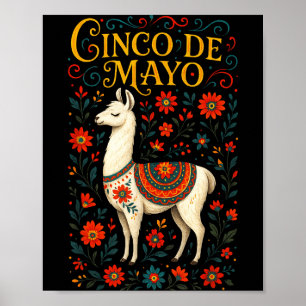 Poster Cinco de maio - arte de celebração de festa de lha
