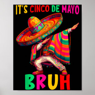Poster Cinco de maio mano dabbing menino mexicano poncho