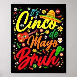 Poster Cinco de maio mano fazendo dab menino mexicano pon